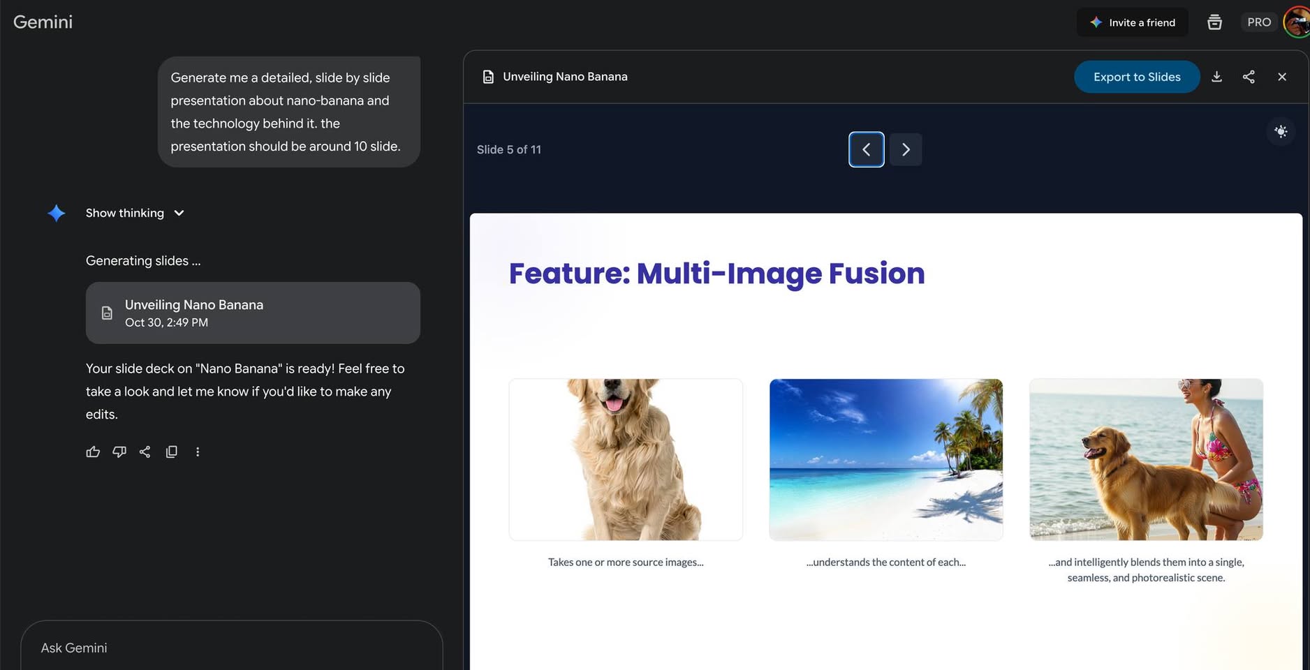 Jin Daily AI Trivia: Gemini can now generate presentation slides too! 😄 illustration
