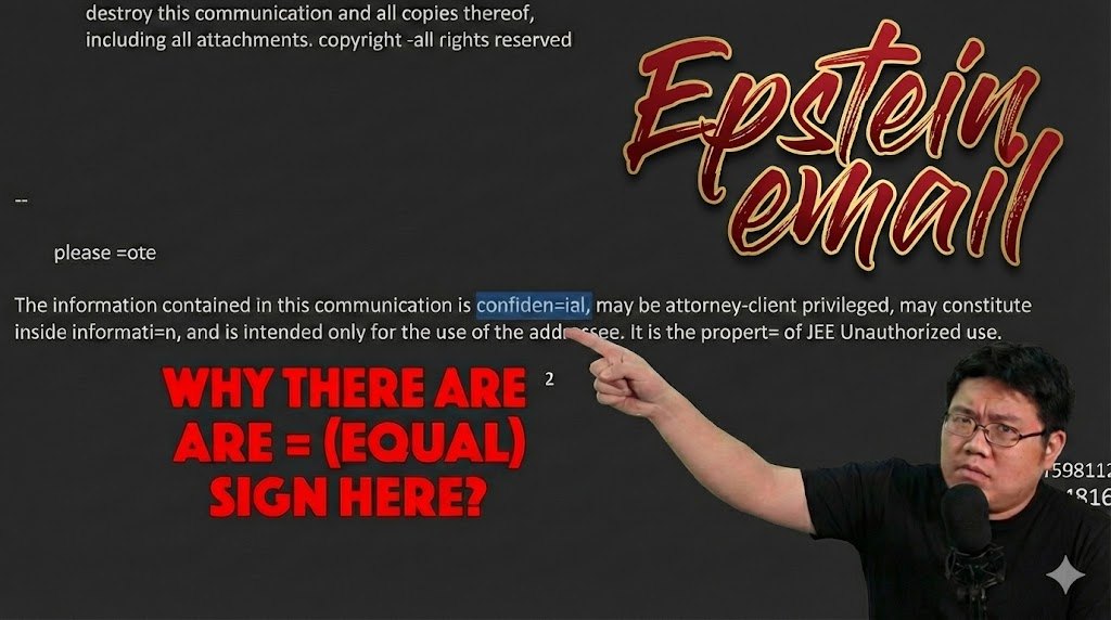Jin Daily Tech Trivia - Why are there "=" signs in the Epstein emails? illustration