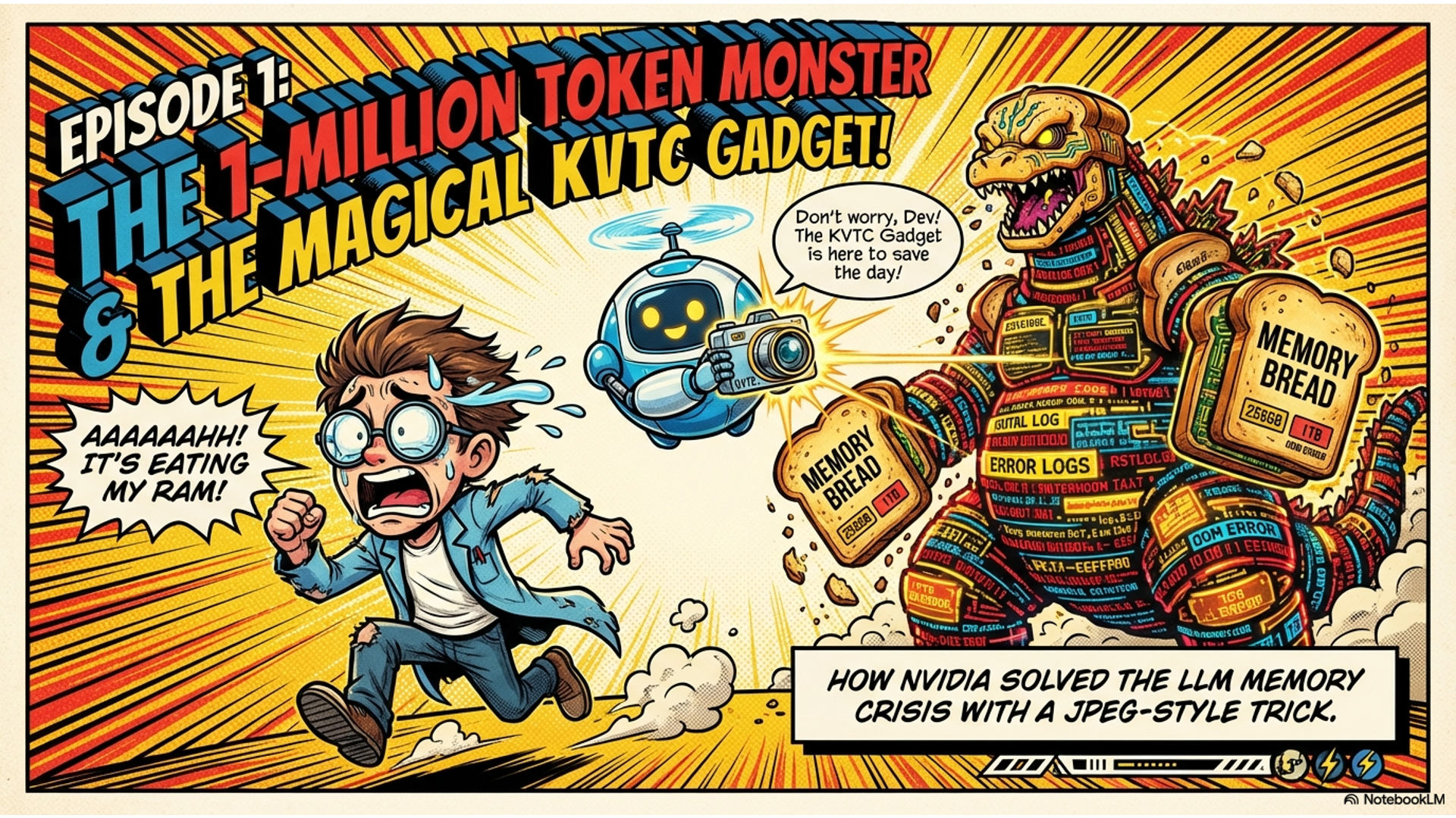 Jin Daily AI Trivia – 1M Context Window? NVIDIA Turns KV Cache into JPEG illustration