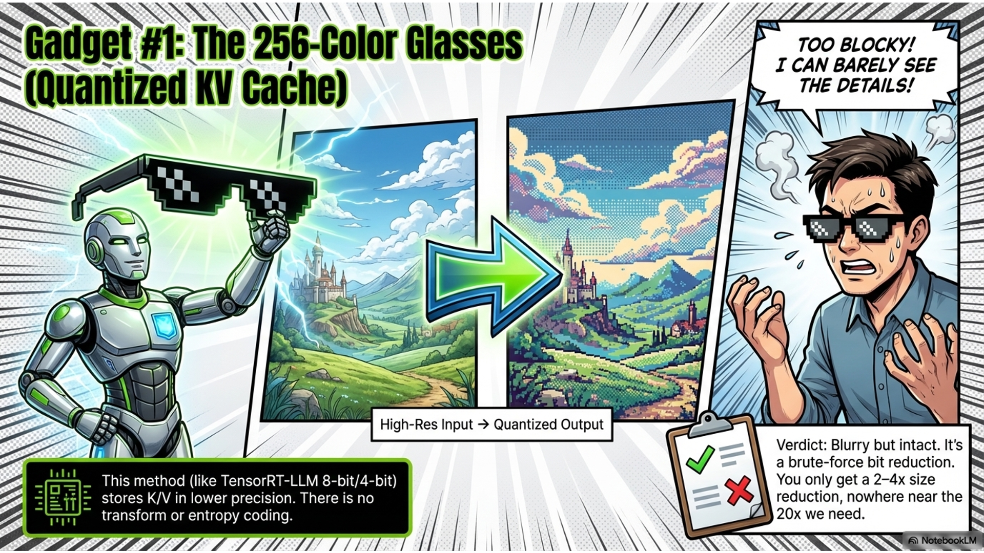 Jin Daily AI Trivia – 1M Context Window? NVIDIA Turns KV Cache into JPEG illustration
