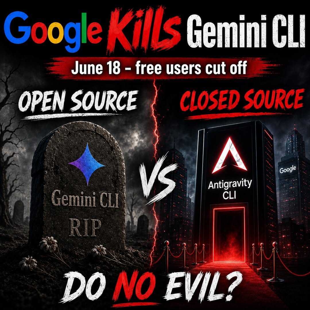 Jin Daily AI Trivia - Gemini CLI is gone. Long live “Closed Google”. illustration