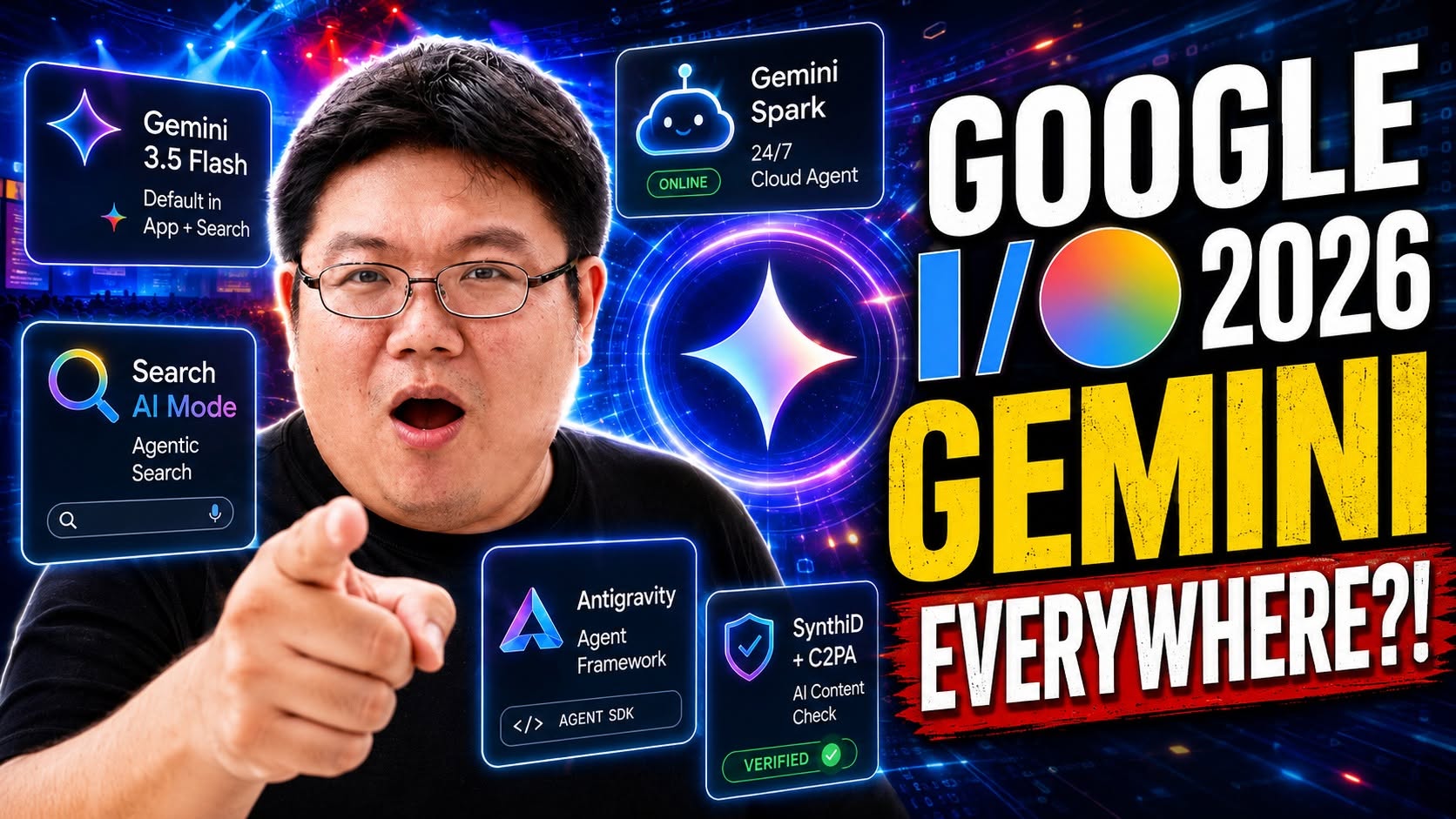 Jin Daily AI Trivia - Google I/O 2026 - Gemini Everywhere illustration